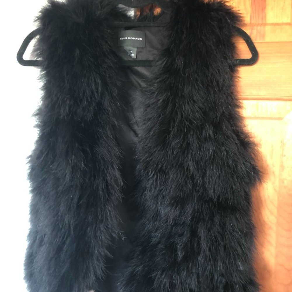 Club Monaco Black Feather Vest (Size M)
